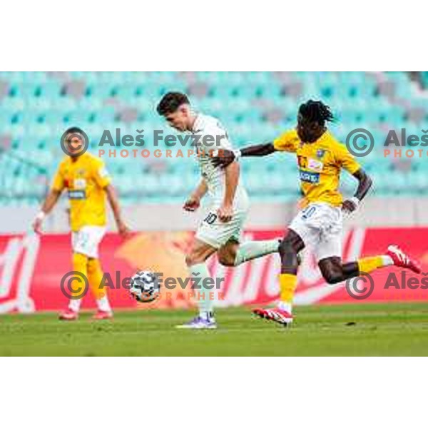 in action during Prva liga Telemach 2025/2026 football match between Olimpija and Bravo in SRC Stozice, Ljubljana, Slovenia on September 20, 2025