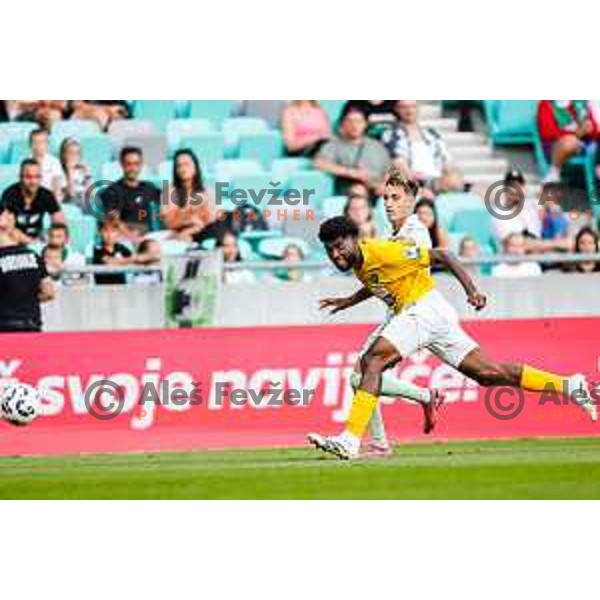 in action during Prva liga Telemach 2025/2026 football match between Olimpija and Bravo in SRC Stozice, Ljubljana, Slovenia on September 20, 2025