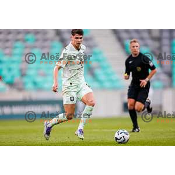 in action during Prva liga Telemach 2025/2026 football match between Olimpija and Bravo in SRC Stozice, Ljubljana, Slovenia on September 20, 2025