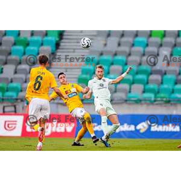 in action during Prva liga Telemach 2025/2026 football match between Olimpija and Bravo in SRC Stozice, Ljubljana, Slovenia on September 20, 2025