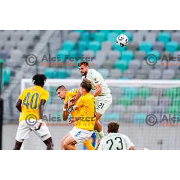 in action during Prva liga Telemach 2025/2026 football match between Olimpija and Bravo in SRC Stozice, Ljubljana, Slovenia on September 20, 2025
