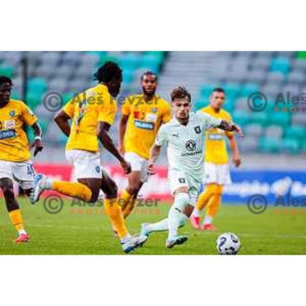 in action during Prva liga Telemach 2025/2026 football match between Olimpija and Bravo in SRC Stozice, Ljubljana, Slovenia on September 20, 2025