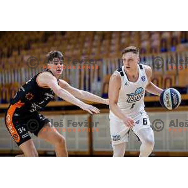 in action during friendly basketball match between Ilirija (SLO) and NKA Universitas Pecs (HUN) in Tivoli Hall, Ljubljana, Slovenia on September 20, 2025