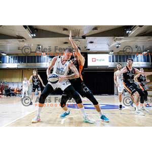 in action during friendly basketball match between Ilirija (SLO) and NKA Universitas Pecs (HUN) in Tivoli Hall, Ljubljana, Slovenia on September 20, 2025