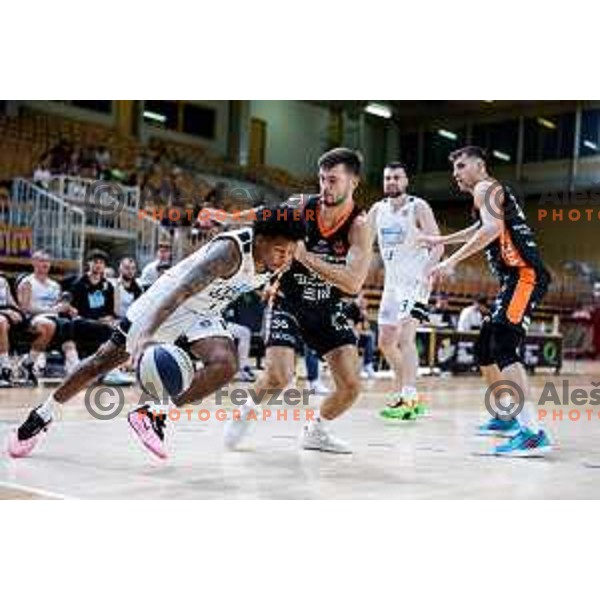 in action during friendly basketball match between Ilirija (SLO) and NKA Universitas Pecs (HUN) in Tivoli Hall, Ljubljana, Slovenia on September 20, 2025