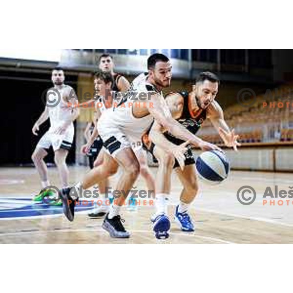 in action during friendly basketball match between Ilirija (SLO) and NKA Universitas Pecs (HUN) in Tivoli Hall, Ljubljana, Slovenia on September 20, 2025