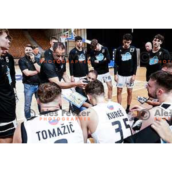 in action during friendly basketball match between Ilirija (SLO) and NKA Universitas Pecs (HUN) in Tivoli Hall, Ljubljana, Slovenia on September 20, 2025