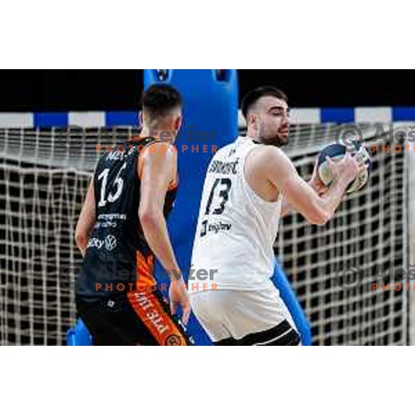 in action during friendly basketball match between Ilirija (SLO) and NKA Universitas Pecs (HUN) in Tivoli Hall, Ljubljana, Slovenia on September 20, 2025