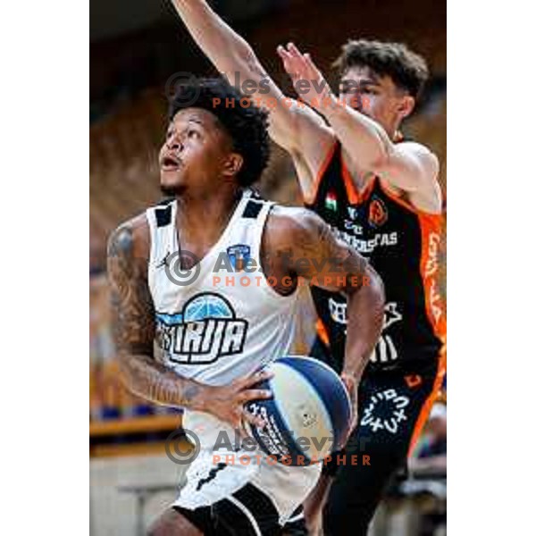 in action during friendly basketball match between Ilirija (SLO) and NKA Universitas Pecs (HUN) in Tivoli Hall, Ljubljana, Slovenia on September 20, 2025