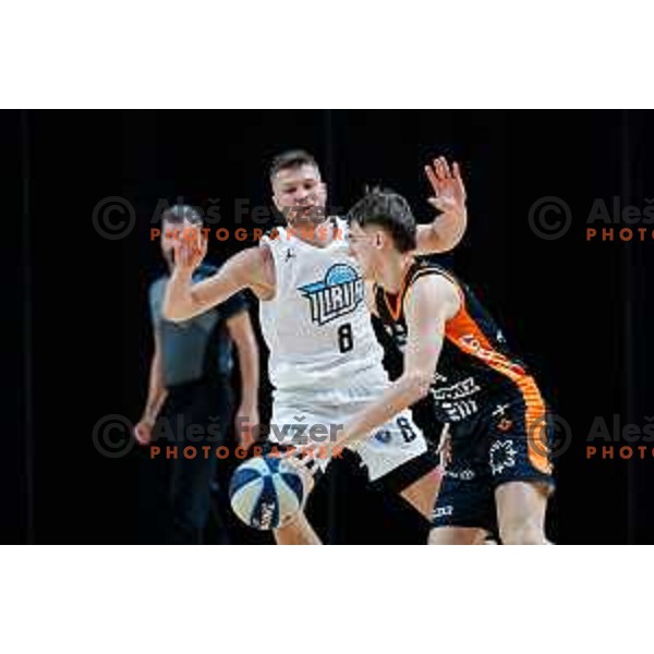 in action during friendly basketball match between Ilirija (SLO) and NKA Universitas Pecs (HUN) in Tivoli Hall, Ljubljana, Slovenia on September 20, 2025