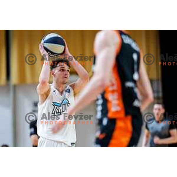 in action during friendly basketball match between Ilirija (SLO) and NKA Universitas Pecs (HUN) in Tivoli Hall, Ljubljana, Slovenia on September 20, 2025