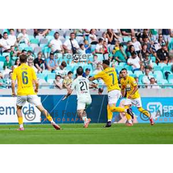 Aldin Jakupovic in action during Prva liga Telemach 2025/2026 football match between Olimpija and Bravo in SRC Stozice, Ljubljana, Slovenia on September 20, 2025