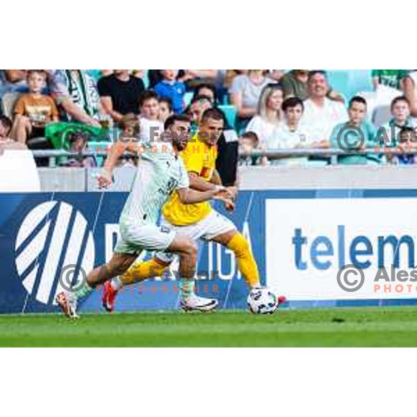in action during Prva liga Telemach 2025/2026 football match between Olimpija and Bravo in SRC Stozice, Ljubljana, Slovenia on September 20, 2025