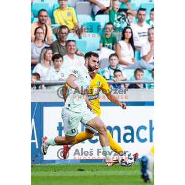 in action during Prva liga Telemach 2025/2026 football match between Olimpija and Bravo in SRC Stozice, Ljubljana, Slovenia on September 20, 2025