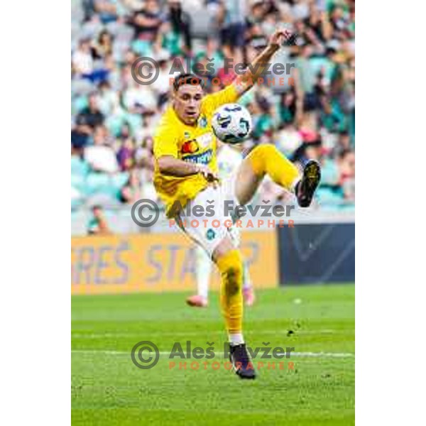Aldin Jakupovic in action during Prva liga Telemach 2025/2026 football match between Olimpija and Bravo in SRC Stozice, Ljubljana, Slovenia on September 20, 2025