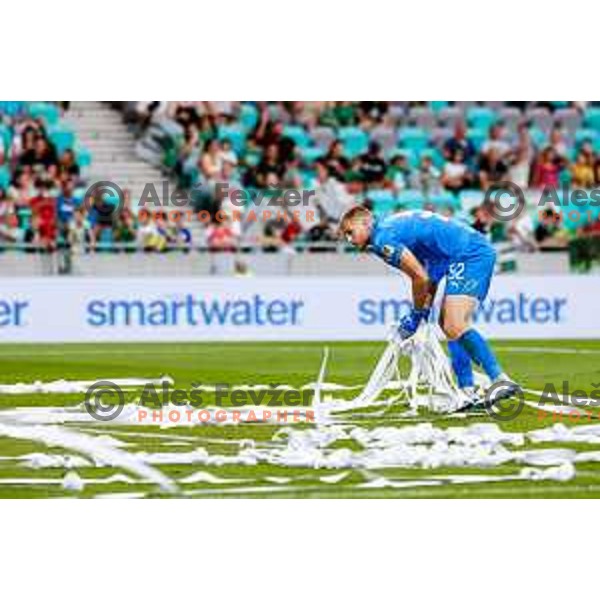 in action during Prva liga Telemach 2025/2026 football match between Olimpija and Bravo in SRC Stozice, Ljubljana, Slovenia on September 20, 2025