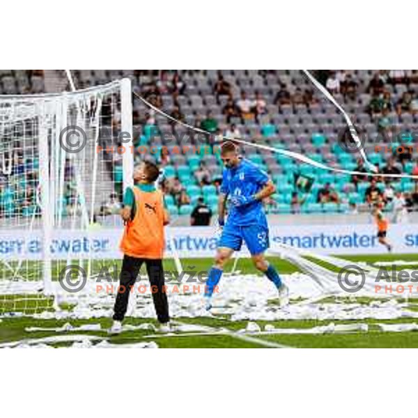 in action during Prva liga Telemach 2025/2026 football match between Olimpija and Bravo in SRC Stozice, Ljubljana, Slovenia on September 20, 2025
