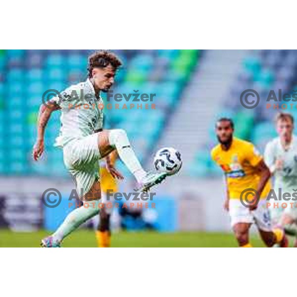 in action during Prva liga Telemach 2025/2026 football match between Olimpija and Bravo in SRC Stozice, Ljubljana, Slovenia on September 20, 2025