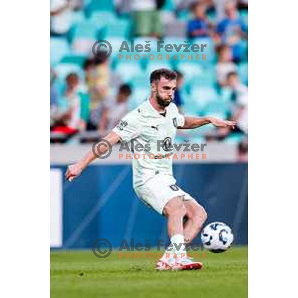 in action during Prva liga Telemach 2025/2026 football match between Olimpija and Bravo in SRC Stozice, Ljubljana, Slovenia on September 20, 2025