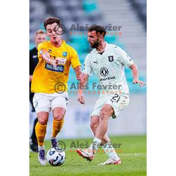 in action during Prva liga Telemach 2025/2026 football match between Olimpija and Bravo in SRC Stozice, Ljubljana, Slovenia on September 20, 2025