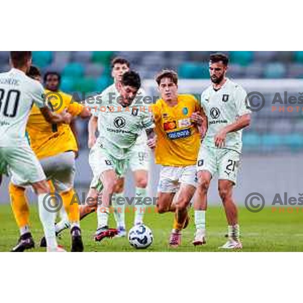 in action during Prva liga Telemach 2025/2026 football match between Olimpija and Bravo in SRC Stozice, Ljubljana, Slovenia on September 20, 2025