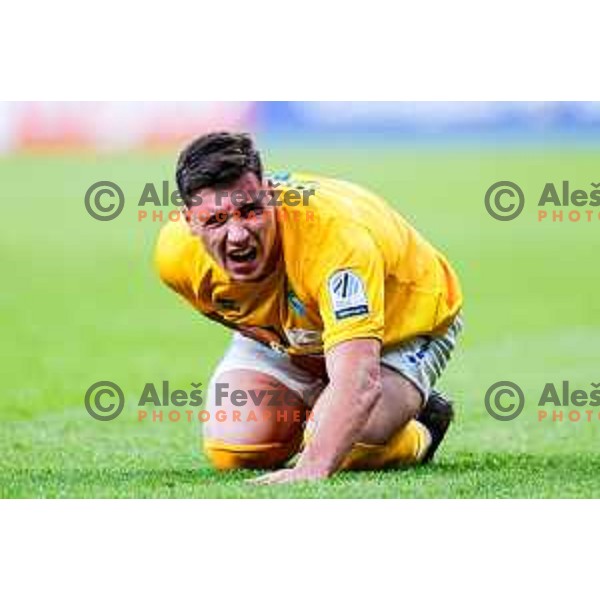 Aldin Jakupovic in action during Prva liga Telemach 2025/2026 football match between Olimpija and Bravo in SRC Stozice, Ljubljana, Slovenia on September 20, 2025