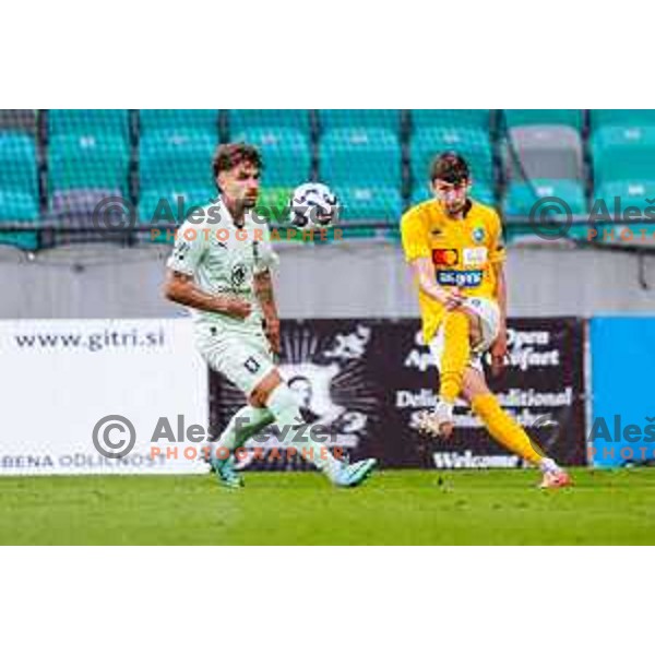 in action during Prva liga Telemach 2025/2026 football match between Olimpija and Bravo in SRC Stozice, Ljubljana, Slovenia on September 20, 2025