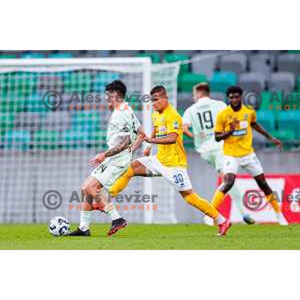 in action during Prva liga Telemach 2025/2026 football match between Olimpija and Bravo in SRC Stozice, Ljubljana, Slovenia on September 20, 2025