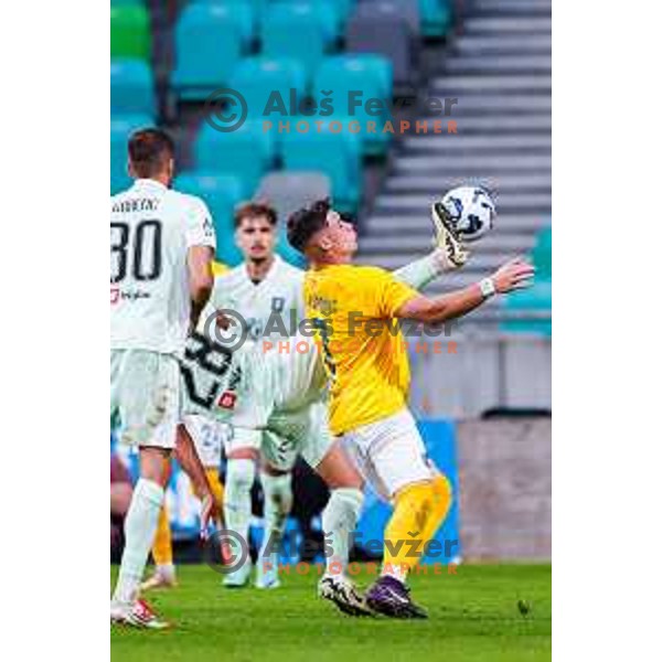 Aldin Jakupovic in action during Prva liga Telemach 2025/2026 football match between Olimpija and Bravo in SRC Stozice, Ljubljana, Slovenia on September 20, 2025