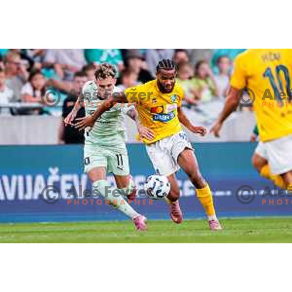 in action during Prva liga Telemach 2025/2026 football match between Olimpija and Bravo in SRC Stozice, Ljubljana, Slovenia on September 20, 2025