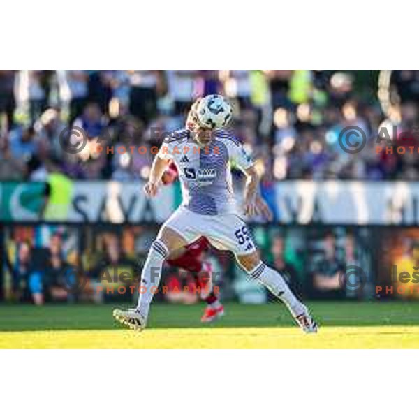 Mark Spanring in action during Prva liga Telemach 2025/26 football match between NK Aluminij and NK Maribor in Sportni park Kidricevo, Slovenia on September 19, 2025. Photo: Jure Banfi
