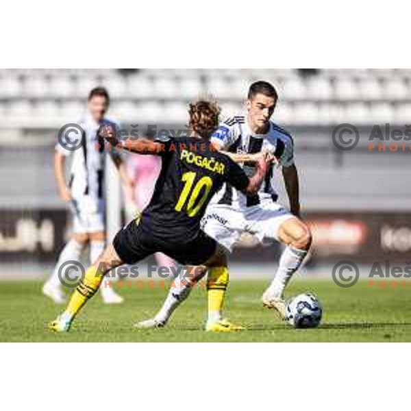 Borna Proleta in action during Prva liga Telemach 2025/26 football match between NK Mura and NK Kalcer Radomlje in Fazanerija, Murska Sobota, Slovenia on September 21, 2025. Photo: Jure Banfi