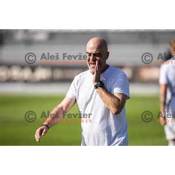 Jugoslav Trencovski, head coach of NK Kalcer Radomlje during Prva liga Telemach 2025/26 football match between NK Maribor and NK Mura in Ljudski vrt, Maribor, Slovenia on September 13, 2025. Photo: Jure Banfi