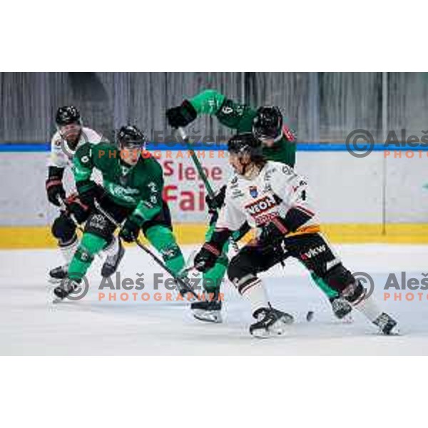 in action during IceHL 2025/2026 ice-hockey match between SZ Olimpija and Pioneers Vorarlberg in Tivoli Hall, Ljubljana, Slovenia on September 21, 2025