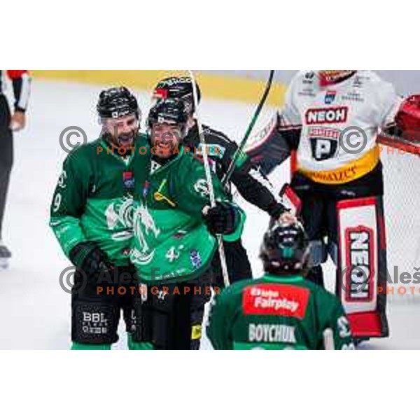in action during IceHL 2025/2026 ice-hockey match between SZ Olimpija and Pioneers Vorarlberg in Tivoli Hall, Ljubljana, Slovenia on September 21, 2025