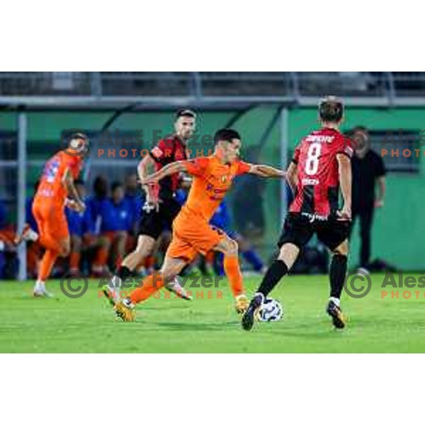 in action during Prva liga Telemach 2025/2026 football match between Primorje and Celje in Ajdovscina, Slovenia on September 21, 2025