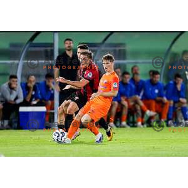 in action during Prva liga Telemach 2025/2026 football match between Primorje and Celje in Ajdovscina, Slovenia on September 21, 2025