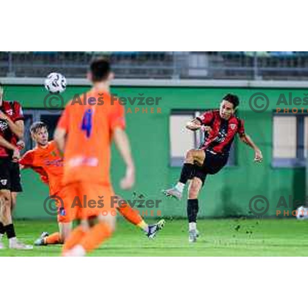 in action during Prva liga Telemach 2025/2026 football match between Primorje and Celje in Ajdovscina, Slovenia on September 21, 2025