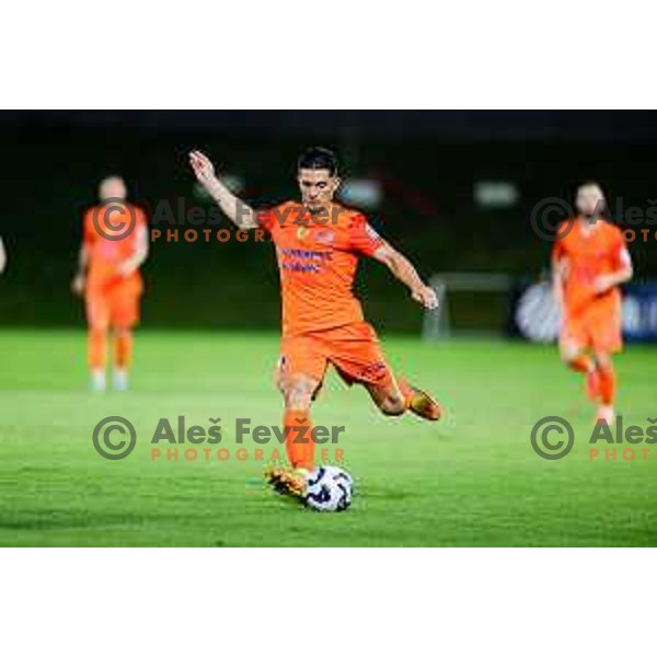 in action during Prva liga Telemach 2025/2026 football match between Primorje and Celje in Ajdovscina, Slovenia on September 21, 2025