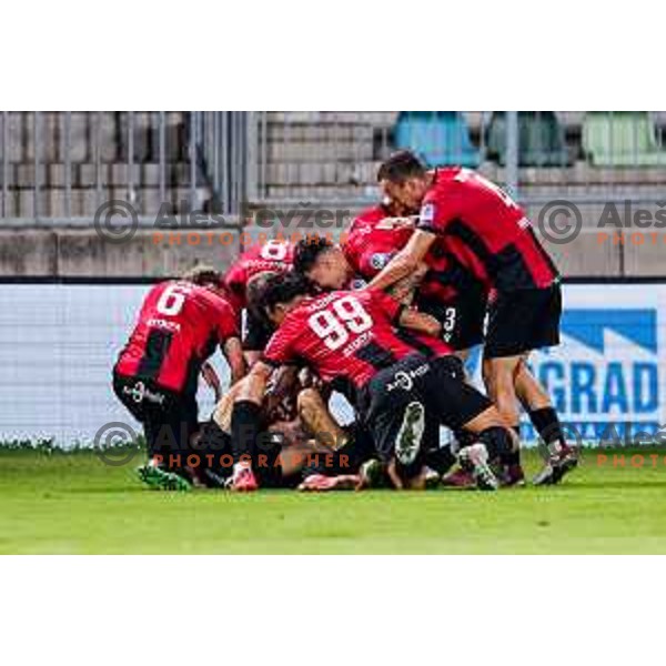 in action during Prva liga Telemach 2025/2026 football match between Primorje and Celje in Ajdovscina, Slovenia on September 21, 2025