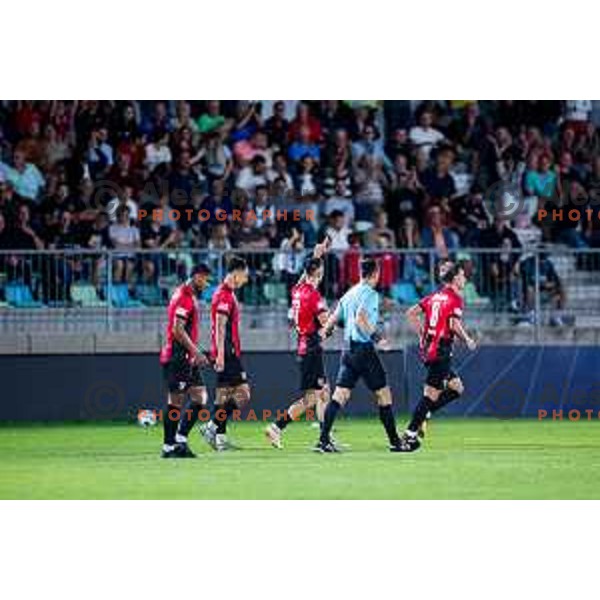 in action during Prva liga Telemach 2025/2026 football match between Primorje and Celje in Ajdovscina, Slovenia on September 21, 2025