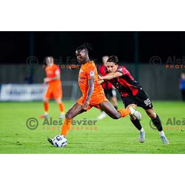in action during Prva liga Telemach 2025/2026 football match between Primorje and Celje in Ajdovscina, Slovenia on September 21, 2025