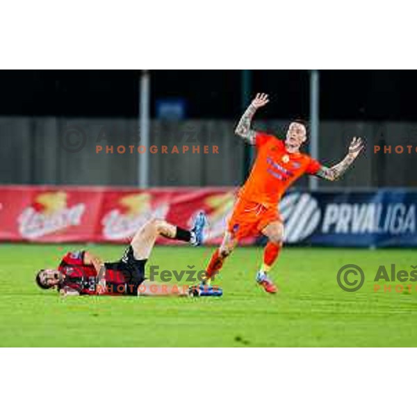 in action during Prva liga Telemach 2025/2026 football match between Primorje and Celje in Ajdovscina, Slovenia on September 21, 2025