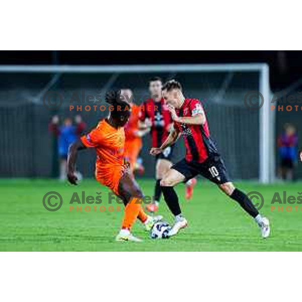 in action during Prva liga Telemach 2025/2026 football match between Primorje and Celje in Ajdovscina, Slovenia on September 21, 2025