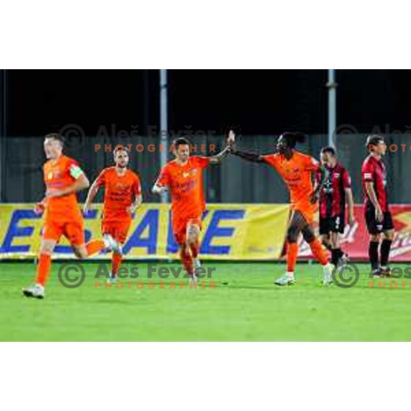 in action during Prva liga Telemach 2025/2026 football match between Primorje and Celje in Ajdovscina, Slovenia on September 21, 2025