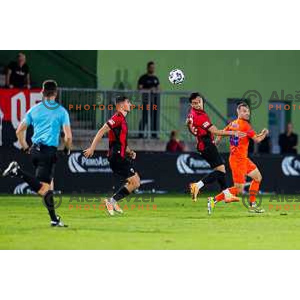 in action during Prva liga Telemach 2025/2026 football match between Primorje and Celje in Ajdovscina, Slovenia on September 21, 2025