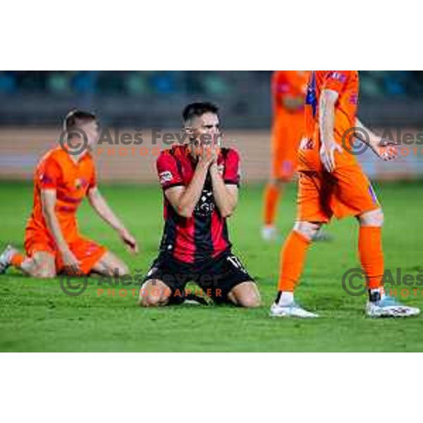 in action during Prva liga Telemach 2025/2026 football match between Primorje and Celje in Ajdovscina, Slovenia on September 21, 2025
