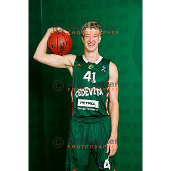 Ziga Daneu of Cedevita Olimpija during official photo shooting for 2025/2026 basketball season in Ljubljana, Slovenia on September 22, 2025