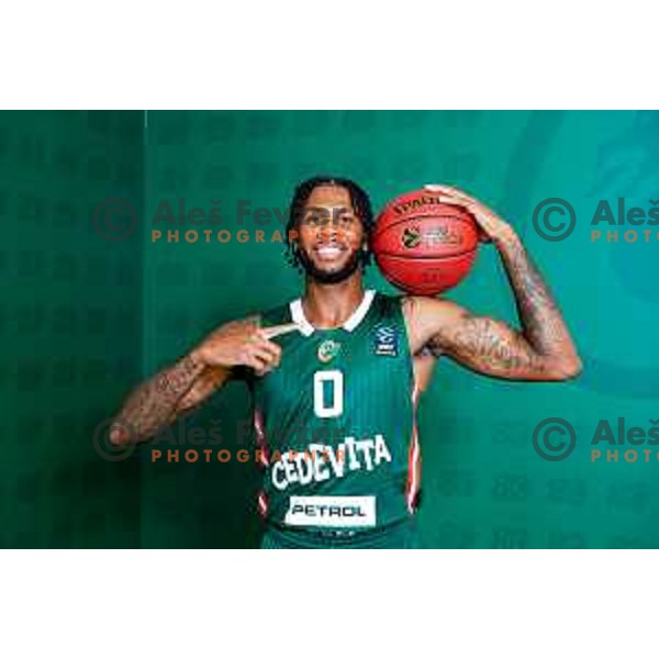 DJ Stewart of Cedevita Olimpija during official photo shooting for 2025/2026 basketball season in Ljubljana, Slovenia on September 22, 2025
