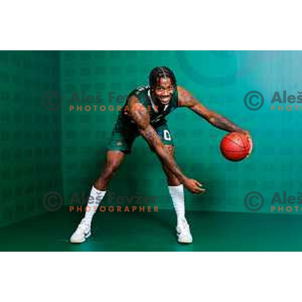 DJ Stewart of Cedevita Olimpija during official photo shooting for 2025/2026 basketball season in Ljubljana, Slovenia on September 22, 2025